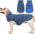 Malier Dog Winter Coat, Reversible Fleece Dog Cold Weather Coats, Windproof Warm Snow Puppy Jacket Vest Pet Clothes for Small Medium Large Dogs (Blue, Large)