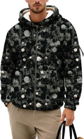 Men's Camouflage Hunting Fleece Lined Hoodie Camo Jackets Zip Up Long Sleeve Casual Winter Coats Hood Outerwear