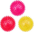 petizer Dog Toy Balls, 3-Pack Squeaky, Floating, Spiky, Interactive Fetch, Chew for Small Medium and Large Dogs, Waterproof, 2.5/3.5in