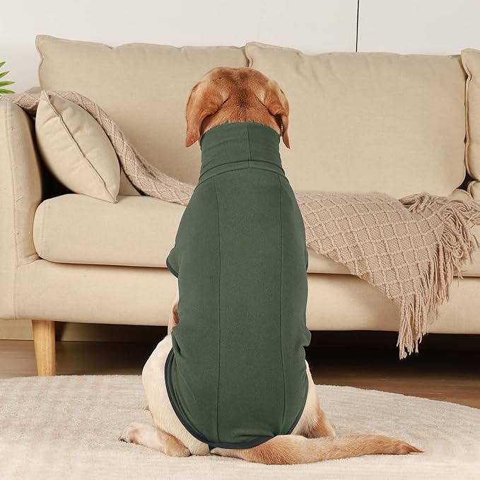 ROZKITCH Dog Winter Coat Soft Pullover Pajamas, Pet Windproof Warm Cold Weather Jacket Vest Cozy Jumpsuit Apparel Outfit Clothes for Walking Hiking Travel Sleep Green XS