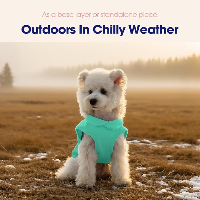 FUAMEY Dog Fleece Vest for Large Dogs,Warm Stretchy Dog Sweatshirts Pullover with Leash Hole Dogs Sweater Soft Pet Turtleneck Cozy Pet Vest Lightweight Sleeveless Cyan L