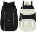 Malier Dog Winter Coat, Windproof Dog Cold Weather Coats with Real Pocket, Winter Extra Warm Pet Coat Fleece Jacket Reflective Clothes for Small Medium Large Dogs and Puppy (Black, X-Small)