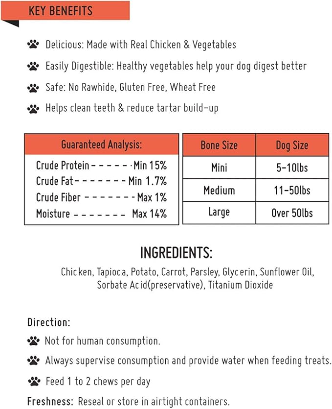 Premium Dog Chew Treats Chicken Retriever Rolls for Large Dogs, Rawhide Free, Grain Free, Highly Digestible,Large 7" 2pcs/Pack x 2pack