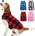Kuoser Dog Winter Coat, Windproof Dog Fleece Jacket British Style Plaid Cold Weather Doggie Vest Coats, Reversible Cozy Warm Pet Clothes Apparel for Medium Dogs M