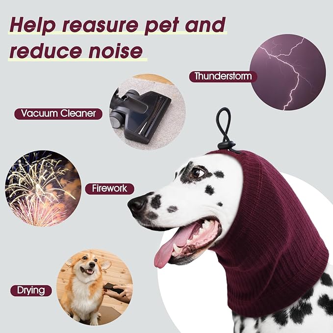 ROZKITCH Dog Shirt with Hoodie Dog Ears Cover 2 in 1, Soft Lightweight Dog Striped T Shirt Pullover Dog Tank with Detachable Ear Wrap, Dog Hoodie Tshirt Dog Boy Girl, Stretchy Sweater WineRed L