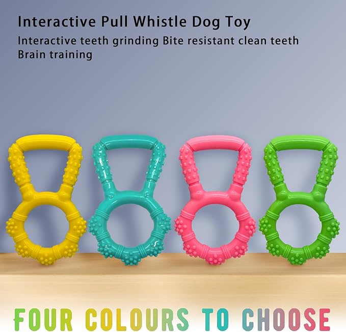 Tug of War Dog Toy, Interactive Dog Pull Toys, Adult and Puppy Teething Toy, Tough Chew Toy for Small Medium Large Dogs, Rubber, Lightweight, Comfortable Grip (Yellow)