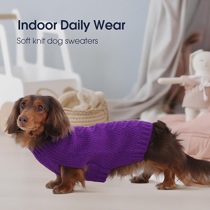 IECOii Great Dane Sweater,5XL Dog Sweater for Extra Large Dogs Breed,XXXXXL Dog Sweaters Christmas Outfit,Thick Warm Dog Winter Sweater for Male Female Dogs,Pullover Big Dog Sweater,Purple-5XL