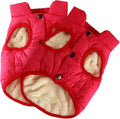 Syhood 2 Pieces Dog Jacket 2 Layers Fleece Lined Dog Jacket Warm Soft Windproof Small Pet Coat for Winter Cold Weather(M,Red,Pink)