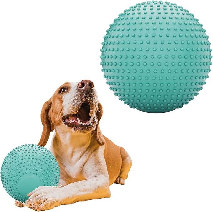 Dog Balls, EVA Dogs Toy Ball for Aggressive Chewers, 5 Inch Durable High Elasticity Interactive Ball for Training Dog Catch and Fetch, Floatable Toy for Medium and Large Dogs Puppies (Azure)