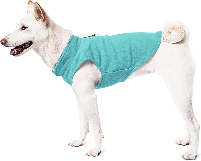 Gooby Fleece Vest Dog Sweater - Pink, Large - Warm Pullover Fleece Dog Jacket with O-Ring Leash for Small to Medium Dogs
