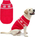 Warm Winter Pink Dog Sweater - Cold Weather Pet Clothes for Small Medium Large Dogs Indoor Outdoor, Soft Classic Knit Puppy Apparel Coat, Red, ML