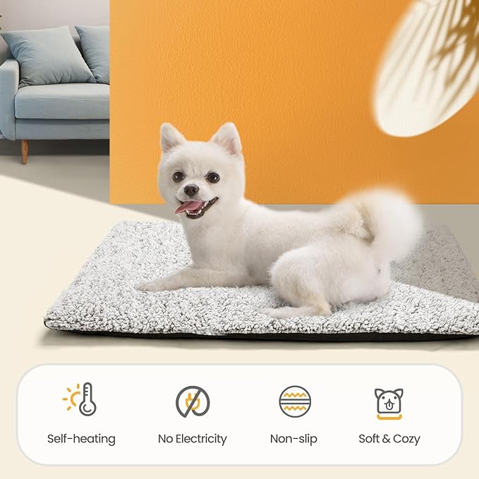 Self Warming Cat Bed Self Heating Cat Dog Mat 29.1 x 18.9 inch Extra Warm Thermal Pet Pad for Indoor Outdoor Pets with Removable Cover Non-Slip Bottom Washable