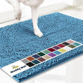 Muddy Mat® Original Dog Door Mat for Muddy Paws, Super Absorbent Microfiber, Non-Slip Washable Pet Rug, Quick Dry Chenille Entryway Carpet, Machine Washable Indoor Outdoor mat, Sky Blue 48"x72"