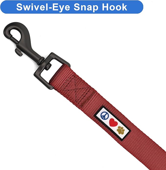 Pawtitas 6 FT Solid Color Leash for Puppy & Dog Training - Comfortable Handle - Extra Small/Small Dog Leash - Marsala