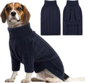 Queenmore XL Dog Sweater,Christmas Dog Sweaters for Extra Large Dogs Girl Boy,Warm Soft Fall Doggy Pullover Clothes,Turtleneck Knitted Pet Winter Apparel for Golden Retriever,Labrador(Dark Navy,XL)