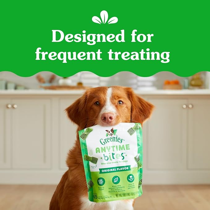 Greenies Anytime Bites Dog Treats, Blueberry Flavor, 10.3 oz. Bag