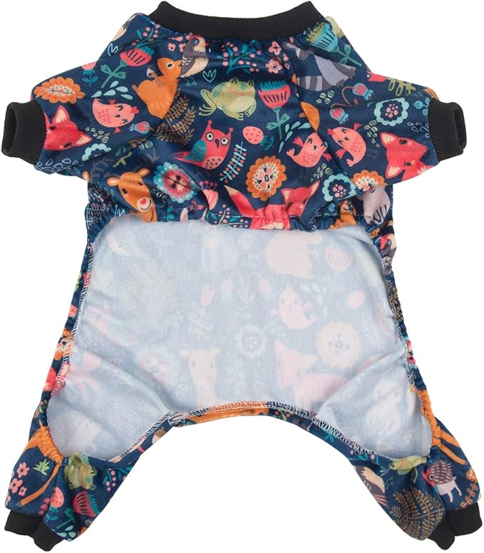 CuteBone Small Dogs Outfit Soft Puppy Onesies Pjs Dog Pajamas Pet Coat Cat Apparel Comfy Doggie Jumpsuit Bodysuit for All Seasons P75S