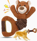 Swooflia Tug of War Dog Toy-Squeaky Plush Tug a War Dog Toy for Medium Large Breed Dogs to Keep Them Busy, Interactive Crinkle Doggie Toy, Cute Bear with Soft Long Pull Handle