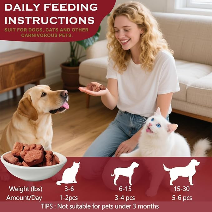 Freeze-Dried Chicken Cranberry Treats for Dogs & Cats, Grain Free Limited Ingredient Training Treats,High Protein, 4.5 oz