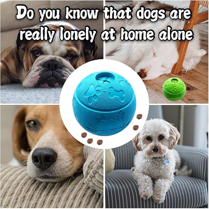Dog Treat Ball and Toy, Interactive - Pack of 2 (Green, Blue)