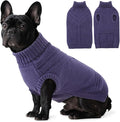 Dog Sweaters for Small Dogs Male Female Pet Knitwear Classic Puppy Warm Pullover Turtleneck Cold Weather Clothes for Yorkie(GrayishBlue, S)