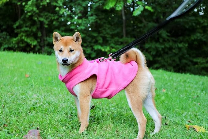 JACKO & CO - Fleece Vest Dog Sweater with Leash Ring - Soft, Warm & Lightweight Pullover Coat for Small & Medium Dogs, Puppies & Cats - Cozy Fall/Winter/Spring Pet Jacket (Pink, XX-Large 25-35lbs)