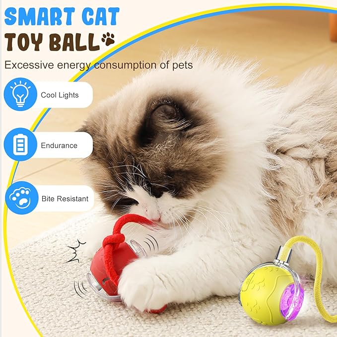 Interactive Cat Toy Balls, 2025 New Cat Toys for Bored Indoor Adult Cats Peppy Pet Ball for Cats (Grey)