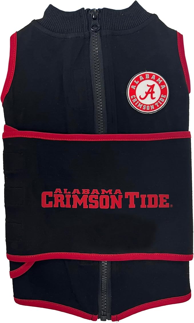 NCAA Alabama Crimson Tide Dog Anxiety Calming Shirt Soothing Vest, Dogs Cats with Anxiety, Fears, Fireworks, Loud Noises, Dark, Lonely Keeps Dogs Calm & Feeling Safe, Relaxing Jacket, X-Small