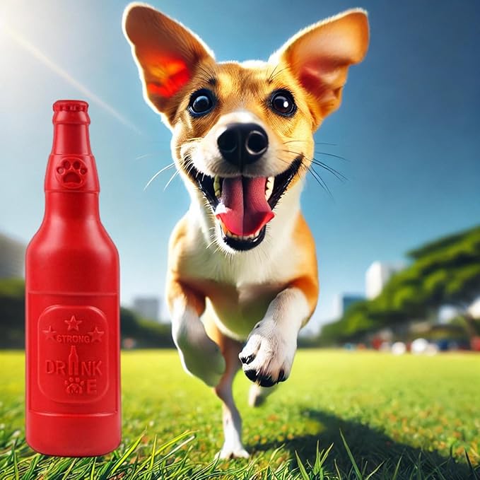 Wine Bottle Dog Toy, Cute Dog Toys for Aggressive Chewers, Bottle Chew Toys for Dogs, Interactive Dog Toys for Large/Medium/Small Dogs to Keep Busy, Dog Swimming Toys