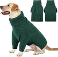 Queenmore XL Dog Sweater, Large Dog Sweaters for Dogs Girl or Boy, Extra Large Dog Christmas Sweater, Winter Big Dog Sweatshirt Knitwear, Pet Chunky Warm Coat for Small Medium Size Dogs, Green XL