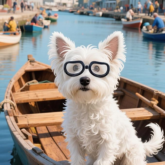Namsan Clear Dog Goggles Small Breed, Anti-UV Sunglasses for Dogs Small Breeds, Windproof Riding Dog Eye Protection, Doggie Glasses with Elastic Straps, Easy Put-on/Adjustable, Transparent