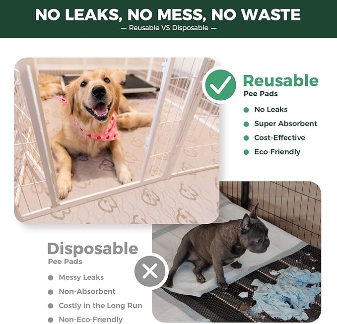 FXW Washable Pee Pads for Dogs, Puppy Pads with Super Absorbent, Specifically Designed for Potty Training, 39" Square, Khaki, 1 Pack