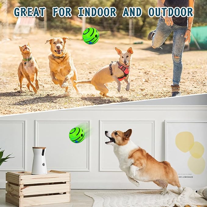 HYQ Interactive Ball for Small Medium Large Dogs - Squeaky Toy to Keep Them Busy - 3.94 Inch Puppy Ball