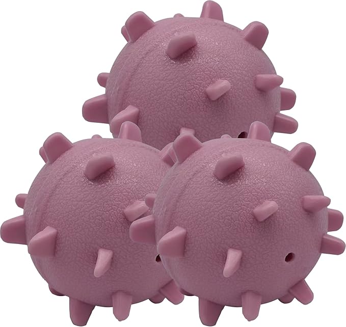 Dog Balls ，2.3” Heavy Duty Squeaky Dog Toys for Small Medium Large Dogs Squeaky Toy Balls 3 Pcs (Red)