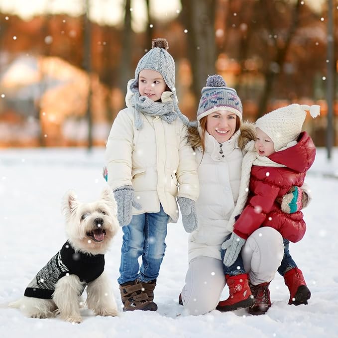 Mihachi Dog Sweaters for Large Dogs - Soft, Warm Dog Shirt, Cold Weather Turtleneck Pullover, Cat and Puppy Coat with Leash Hole, Black Large