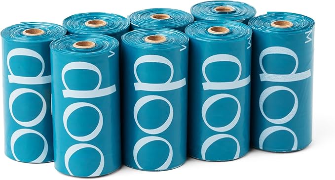 Dog Poop Bags - 120 Unscented Bag, 65% Recycled Materials, Tear Resistant Pet Bags for Poop - 8 Rolls, 100% Leak Proof - Extra Thick, Eco-Friendly Doggie Waste Bags for Hassle-Free Cleanup - Outdoor