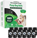 Puppington Certified Home Compostable Poop Bags - ASTM D6400 Compliant - 180 Extra Thick Bags - Plant Based - Pairs with Puppington 3-in-1 Bag & Fits all Standard Poop Bag Dispensers (Onyx Black)