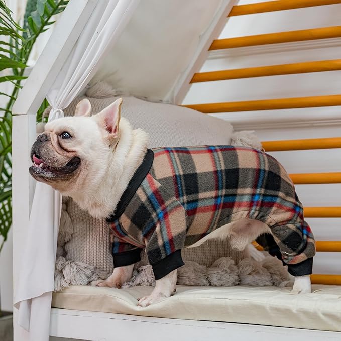 SCENEREAL Fall Dog Pajamas for Small Dogs, Soft and Warm Puppy Sweater, Holiday Clothes Onesie, Thanksgiving Christmas Outfits for Doggie Cold Winter - Dog Jammies Pjs
