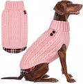 KYEESE Dog Sweater Comfy Pet Coat for Fall Winter Cold Weather Warm Turtleneck Large Dogs Sweater with Gingham Patchwork Soft Pullover Dog Sweaters for Large Dogs