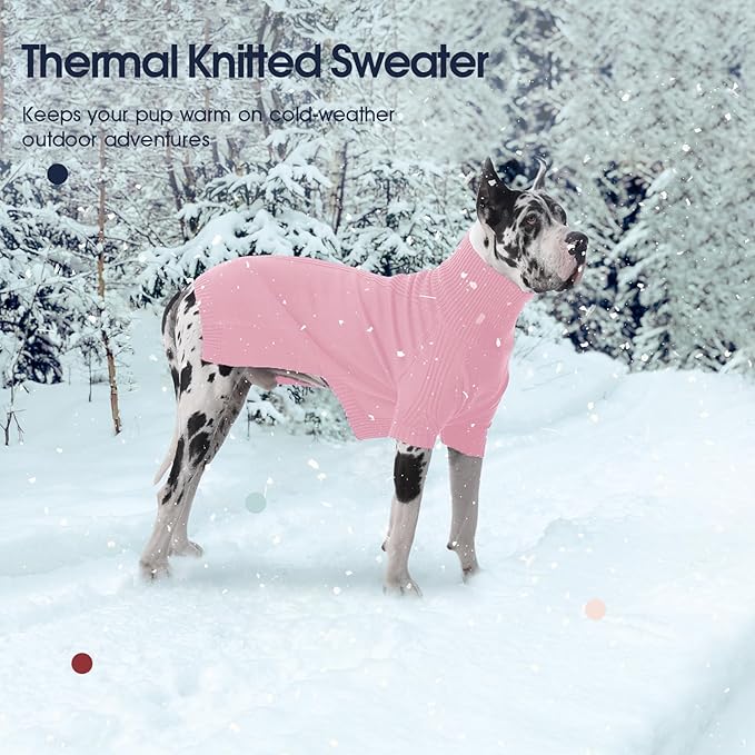 IECOii Dachshund Sweater,Turtleneck Dog Sweater for Small Medium Dogs Girl Boy,Stretchy & Breathable,Warm Knitted Pullover Coat,High Neck Knitwear for Cold Weather Indoor & Outdoor Wear (Pink,M)