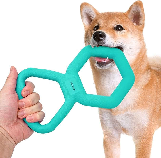 Tug of War Dog Toy - Supplies for Tug of War, Dog Pull Game Interactive Double Ring Pull Toy Tough Chew Toy Durable Rubber for All Breed Chewers, Green