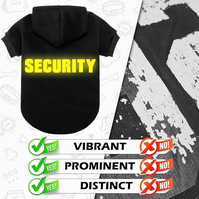 EXPAWLORER Security Dog Hoodie Puppy Sweater - Dog Sweatshirt Soft Fleece Lined Pet Clothes, Cold Weather Hooded Jacket Coat Keep Warm for Small Medium Large Dogs, Large