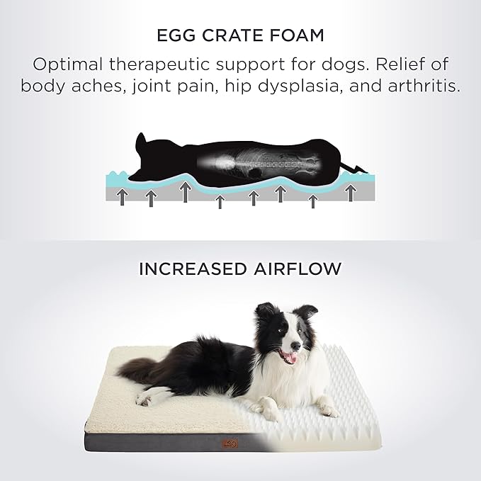 Bedsure Dog Bed for Small Dogs - Comfy Flat Puppy Beds with Removable Washable Cover, Orthopedic Egg Crate Foam Pet Mat, Suitable for Pet Up to 15 lbs