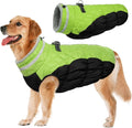 LeLePet Warm Fleece Dog Jacket, XX-Large, Lime, Adjustable, Reflective, Water-Resistant, Windproof, Turtle Neck, for Small Medium Large Dogs