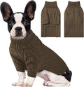 Small Dog Thermal Pullover Sweater, Classic Turtleneck Cable Knitwear Dog Clothes for Cold Weather Warm Pet Clothes for Chihuahua, Bulldog, Dachshund, Pug Tan XX-Large