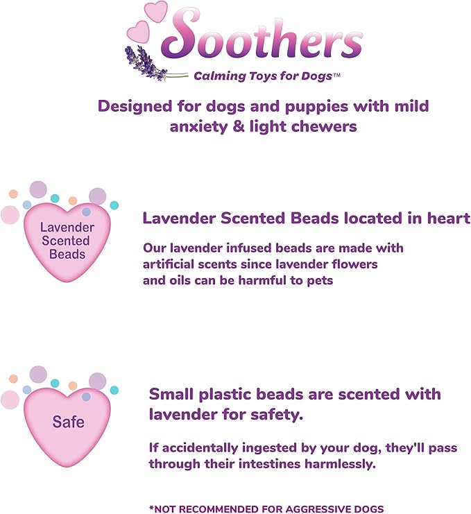 SPOT Soothers- Crinkle Paper Dog Toy-Separation Anxiety Toys for Dogs, Stuffing Free, Scented with Calming Lavender Fragrance Beads to Safely Calm & Relax Dogs and Puppies, 13in