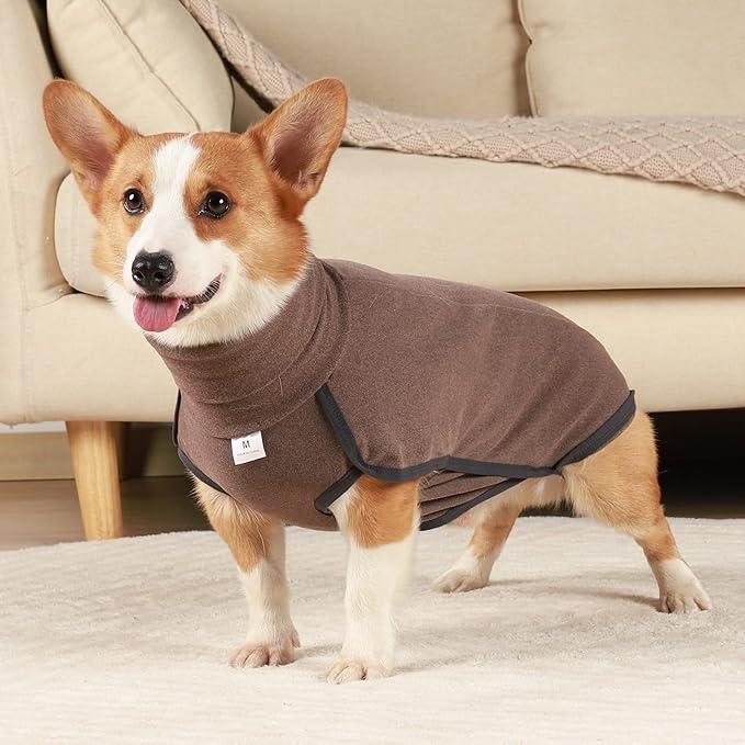 Dog Sweater Pullover Cold Weather Vest for Dogs Dog Sweatshirt & Jacket for Indoor and Outdoor Use (Small, Brown)