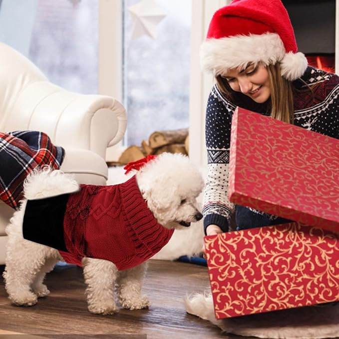 ASENKU Warm Dog Sweater for Small Medium Dogs,Pet Sweaters for Fall Winter Dog Clothing,Thicked Pullover Puppy Cat Turtleneck Sweater for Doggie Chihuahua Clothing