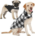 AOFITEE Dog Coat Plaid Dog Winter Coat for Large Dogs, Warm Dogs Jacket Christmas Sweater, Waterproof Pet Puffer Jacket, Reversible Pet Cold Weather Coats for Small Medium Large Pets, Black XXL