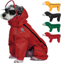 PINA Dog Raincoat, Waterproof Dog Rain Jacket with Hood, Lightweight Dog Rain Coat with Leash Hole, Dog Poncho with Reflective Strap and Pocket for Wet Weather, Full Wrap Design for Full Protection